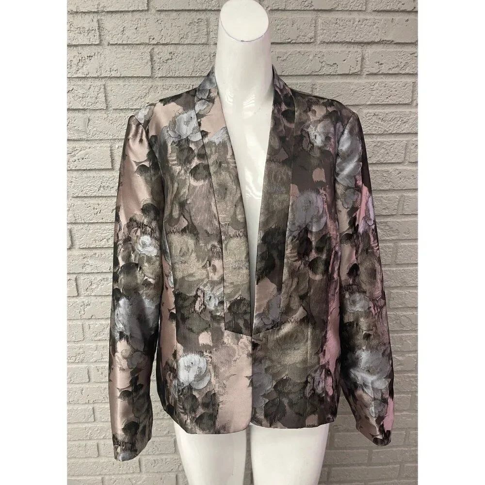 Kasper Women Floral Print Jacquard Blazer Size 10